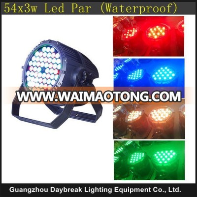 AC Waterproof IP65 Led Par 54 x 3w Led bar light Moving Bank Outdoor Stage Led par RGBW Mixing Color DMX512